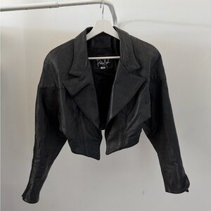 3.1 Phillip Lim Cropped Black Leather Jacket